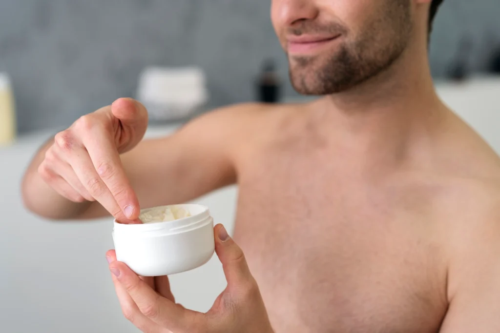 man doing his self care ritual