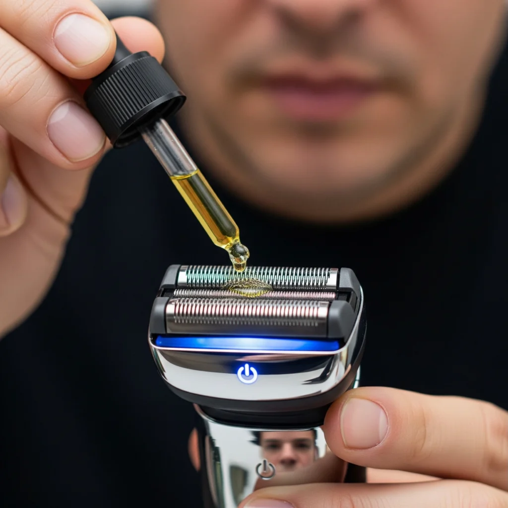 How to oil a running electric shaver properly